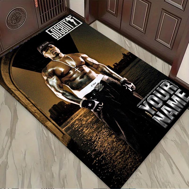 Name Custom 50 cent Carpet Rug for Living Room Bedroom Home Sofa Decoration,Kids play Non-slip Floor Mat