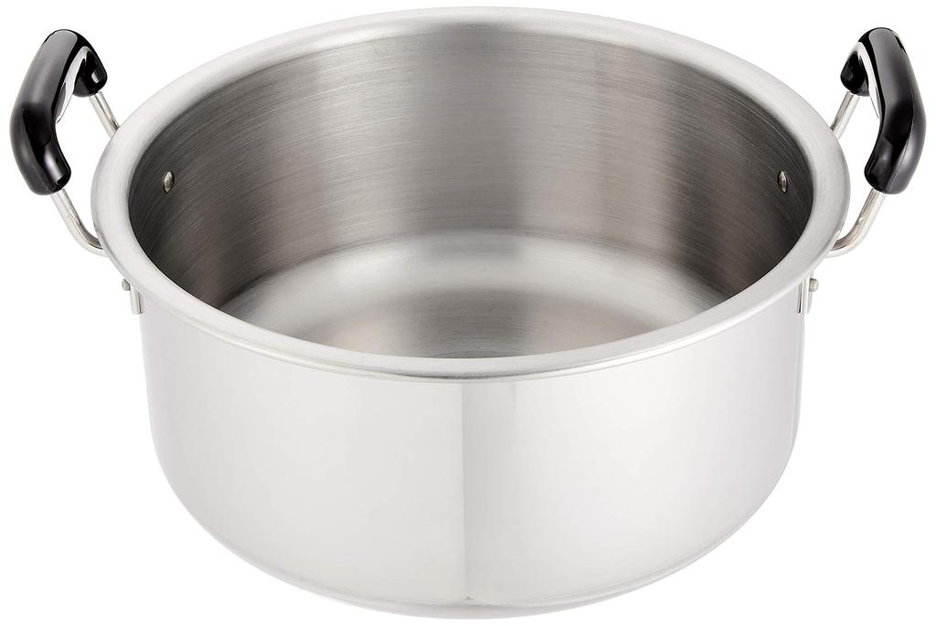 Endo Shoji Commercial Use Plastic Pattern Thick Plate Practical Pot 30cm Compatible with Induction Cooker Body Stainless Steel Lid Stainless Steel Lid