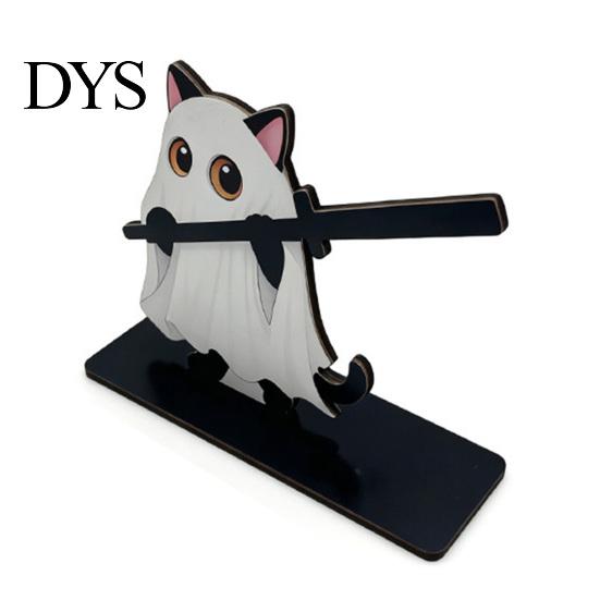 Cute Pumpkin Theme Storage Halloween Wooden Napkin Holder, Ghost Tabletop Decor for Kitchen Dining Room, Cartoon Style Rack Spooky Paper Towel
