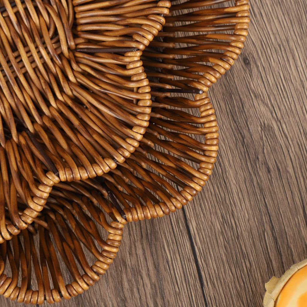 3er-Set handgeflochtene Rattan-Aufbewahrungskörbe, Multifunktionaler Organizer für Wohnzimmer und Schlafzimmer, Stilvolle Utility-Körbe