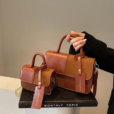 Autumn 2024 Women's Small Square Contrast Color Handbag - High-End Shoulder & Crossbody Bag, Trendy Niche Design