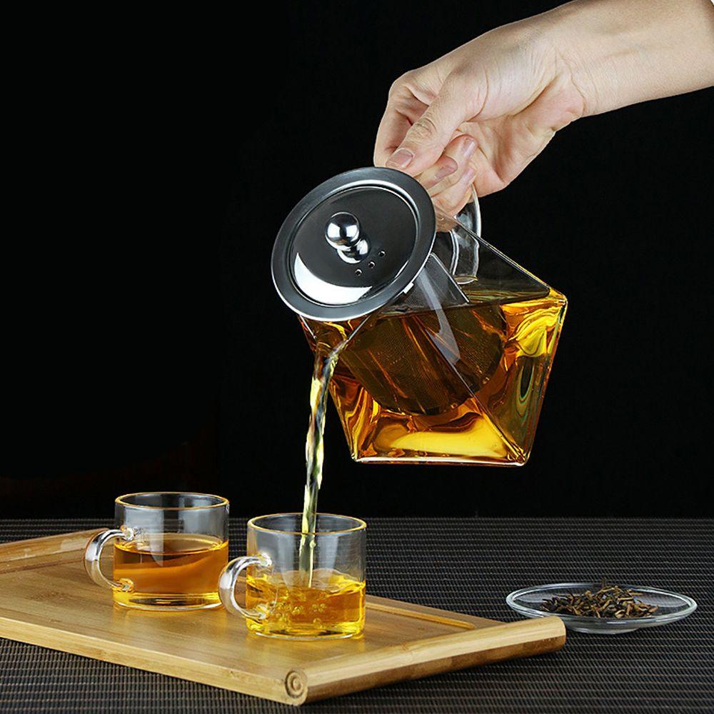Tea Tea Leaves Stainless Steel Tea Strainers with Tea Strainers Teapot Kettle Glass Square Pot