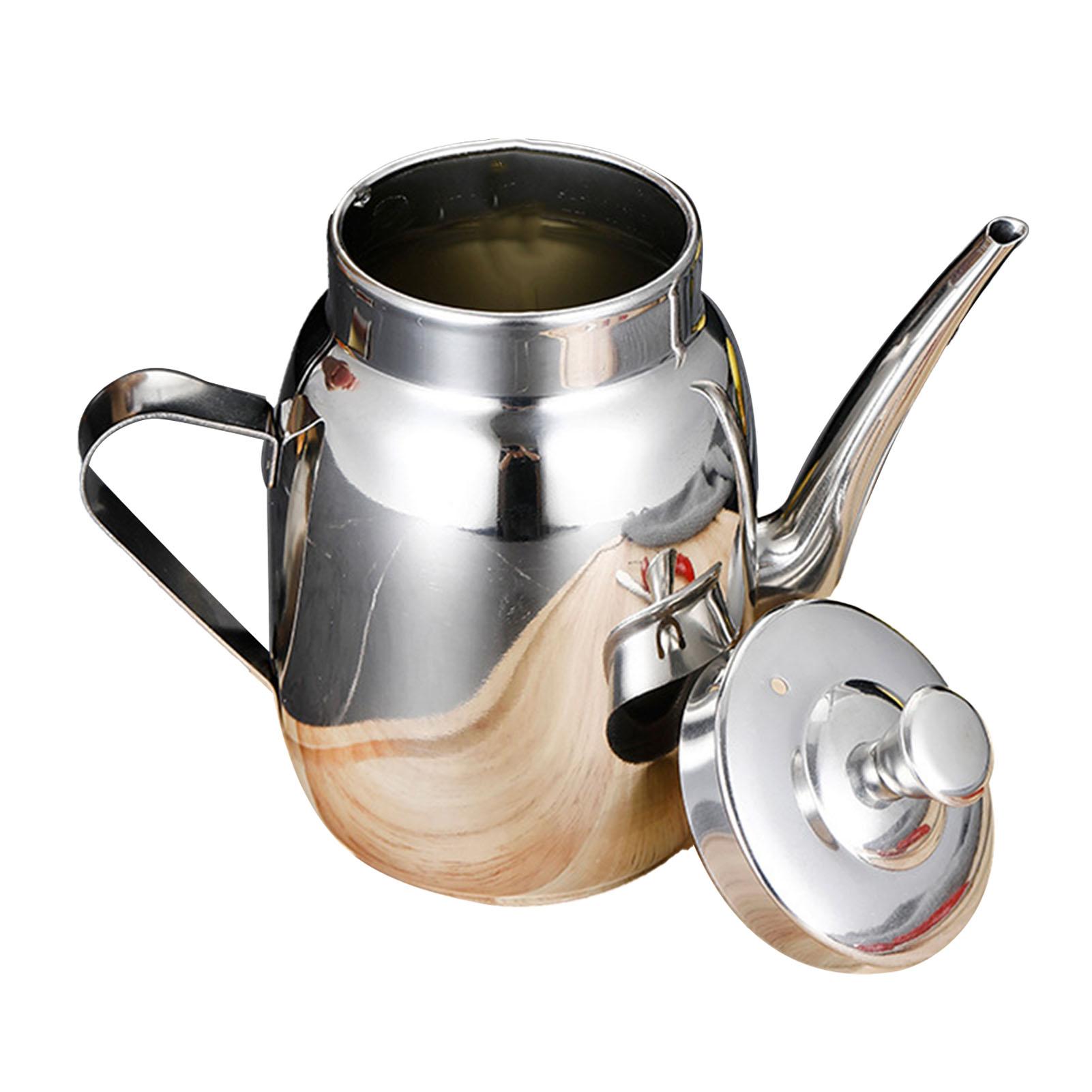 

Stainless Steel Oil Can Leakproof Soy Sauce Vinegar Bottle Dispenser Seasoning Storage Container for Home Kitchen 420ml