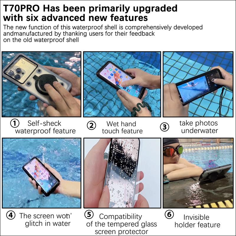 Luxury Airbag Waterproof Swim Bag Phone 6.9 Inch Screen Universal Shockproof Back Cover