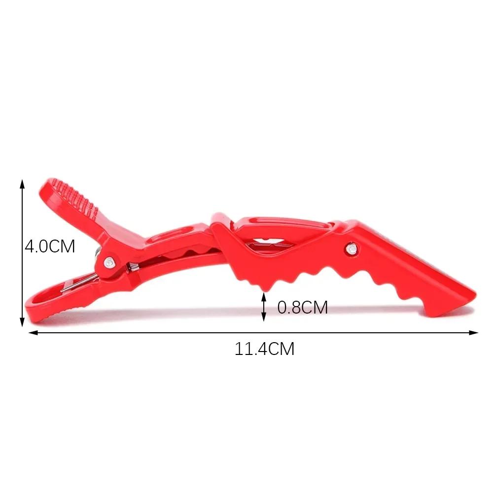6pcs Plastic Hair Clips Alligator Hairdressing Clamps Salon Styling Claw Clips Barber Hair Accessories less