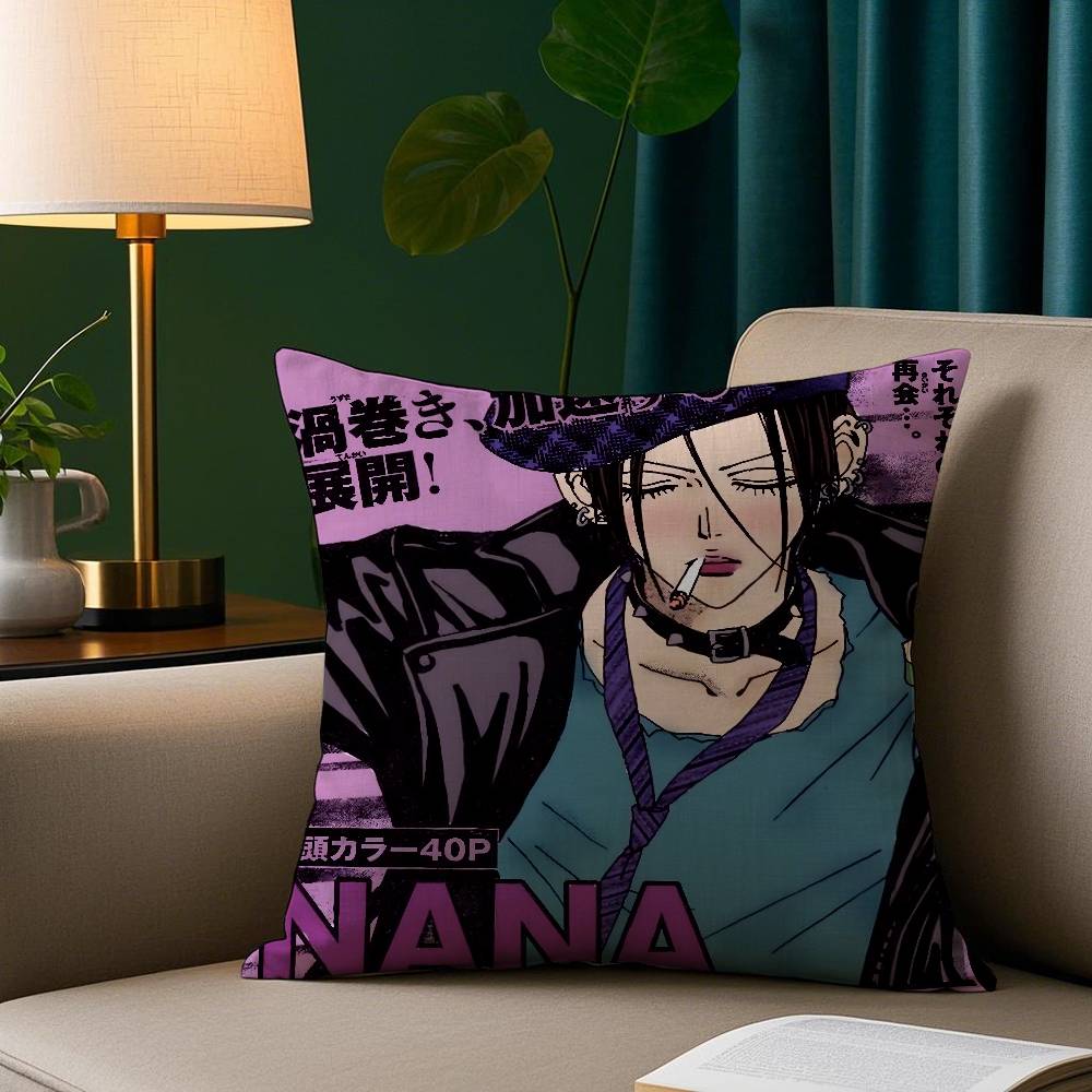 Anime N-Nana Pillow Case Plush Fabric Soft Pillowcase Double Sided Print Sofa Cushion Cover Throw