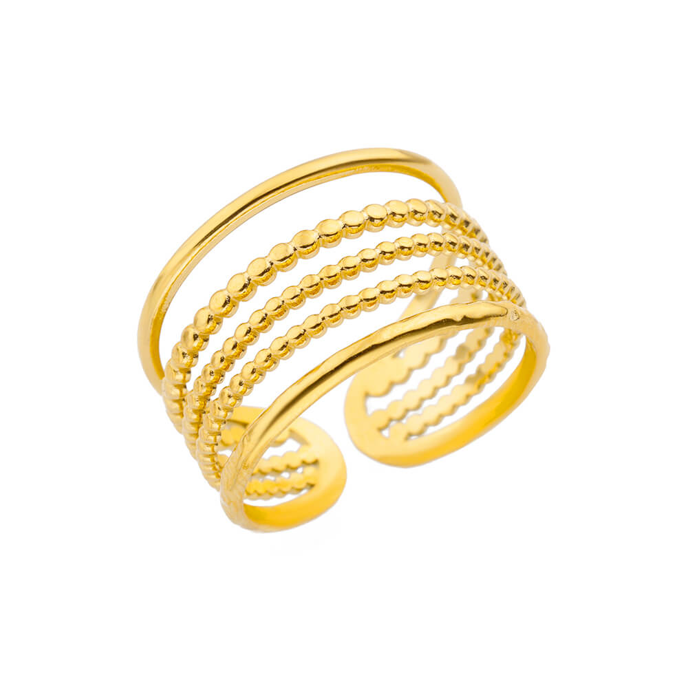 Irregular Layered Stainless Steel Rings For Women Adjustable Gold Plated Snake Aesthetic Ring Wedding Accessories Birthday Gift