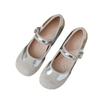Autumn Small Man Inner Height Increase Silver One-word Buckle with Mary Jane Shoes Light Mouth Thick Heel Retro Single Shoes