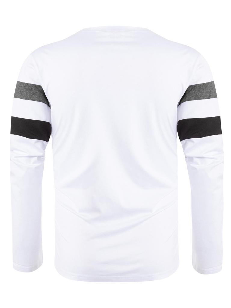 Men's Color Block Casual Round Neck Long Sleeve Sports T-shirt
