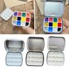 Watercolor Paint Palette Box 12 Well Travel Paint Case Paint Metal Paint Storage Box Leakproof Lid for Artist Student