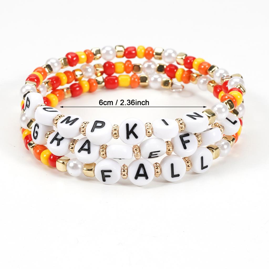JYL TS Bracelet Bohemian Set Patrick's Day  Letter Beads Attracts Luck