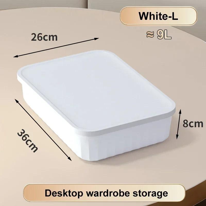 Einfarbige Verschiedenes Aufbewahrungsbox Haushalts- und Snack-Aufbewahrungsbox Kunststoff mit Deckel Verdickte Aufbewahrungsbox Kleidung Sortierbox