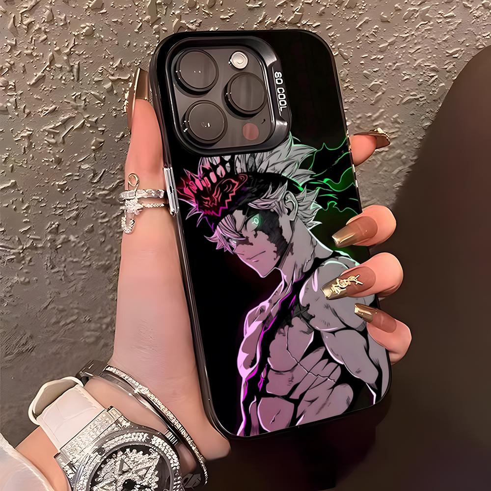 B-Black Hot Clover Phone Case For IPhone17 Air 16 15 14 Plus 13 12 11 Pro XS Max Silver Black Bumper Case