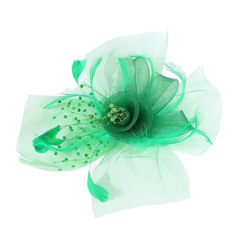Flower Meshes Hat Headbands Stylish Women's Fascinator Flower Hat Hairpiece for Bridal Accessories