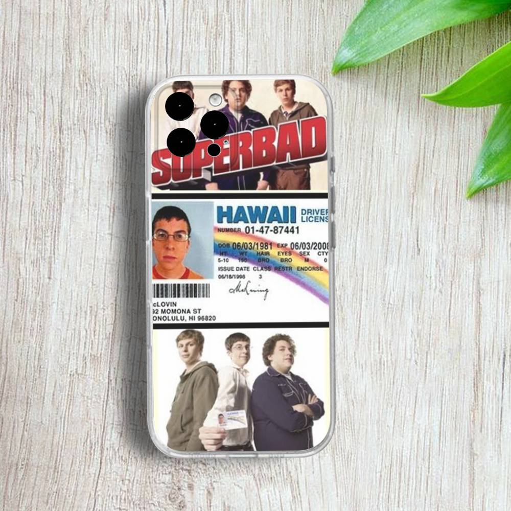 Mclovin M-Movie Superbad Phone Case For iPhone 17,16,15,14,13,12,11 Pro,Max,Plus,X,XS,XR,SE4,E Mini Transparent Soft Cover