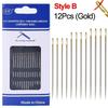 36/24/12pcs Blind Needle Elderly Needle-side Hole DIY Hand Household Stainless Steel Sewing Needless Threading Apparel Sewing