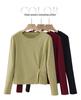 Women’s Slimming Round Neck Long-Sleeve T-Shirt for Spring/Autumn