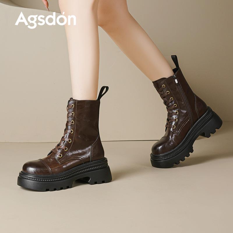 Augustine Martin boots new autumn British style platform casual short boots Maillard medium boots