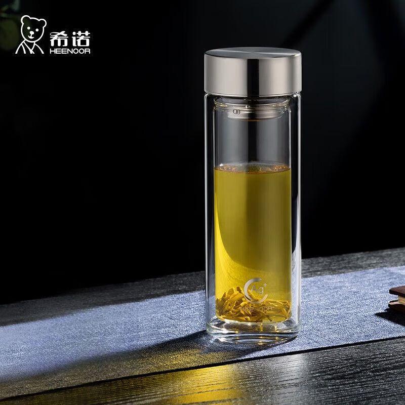 Xinuo Double-Layer Borosilicate Glass Tea Infuser Bottle 310ml