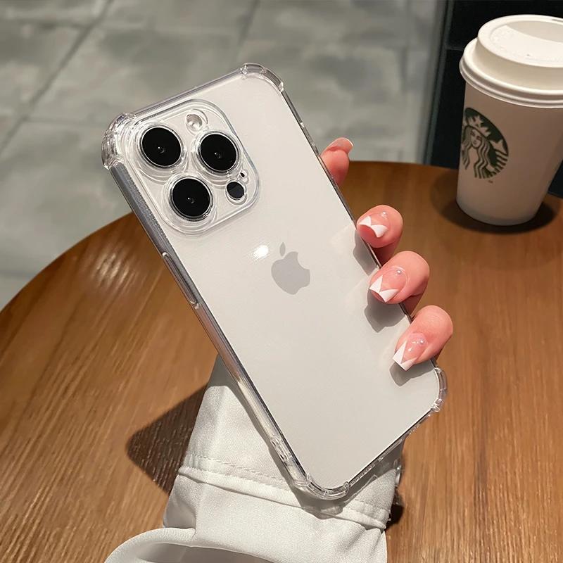Luxury Shockproof Transparent Phone Case For iPhone 11 12 13 14 15 Pro Max 7 8 Plus XS X XR Mini Soft Clear Bumper Cover