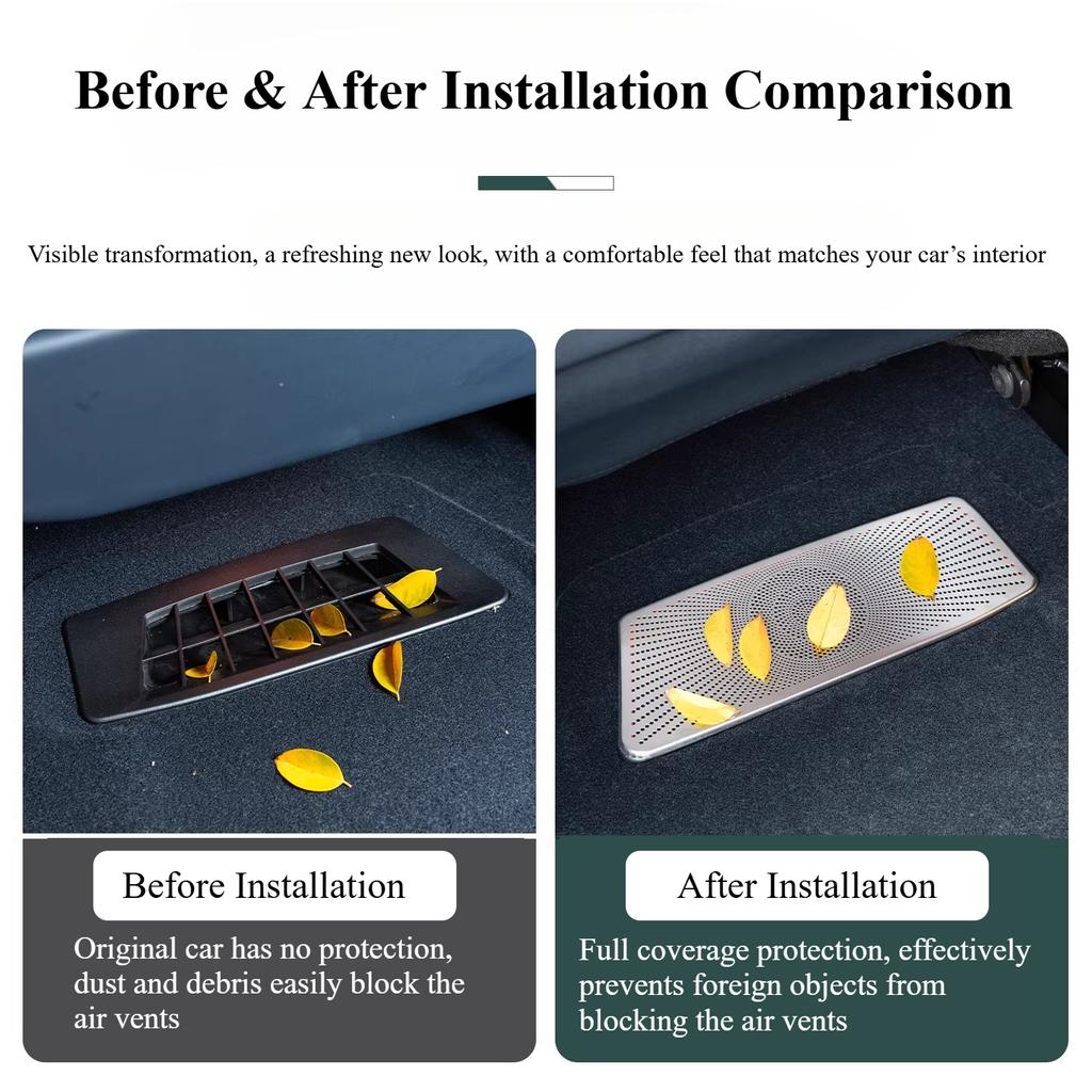 For Zeekr 001 2024-2026 Under Seat Air Vent Covers Debris-Proof Car Air Vent Protective Grille