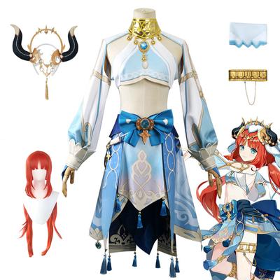 Nilou Sumeru Hydro Kobiecy kostium Cosplay Pełny zestaw Peruka Nakrycia głowy Sukienka Nilou Stroje do Komiksu Cn Anime Cosplay