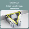 Stainless Steel Punch-Free Mop Holder with Black & Green Clips for Bathroom or Balcony Storage