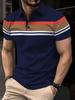 Stylish Striped Short-sleeve Polo Shirt, Comfortable Casual Wear for Daily Use.