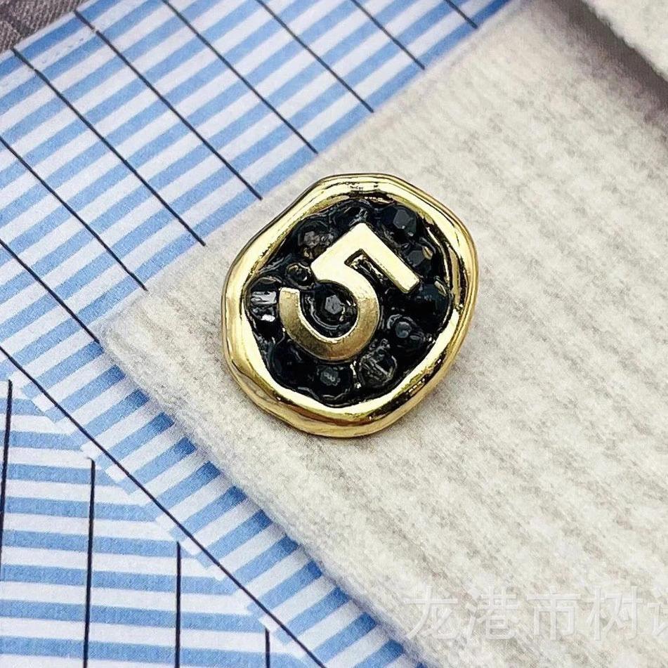 6pcs Candy Pink Black White Luxury Design Metal Round Sewing Button For Clothing Accessory Handmade DIY Decoration