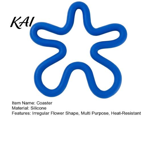 Soft Silicone Trivet Set Coaster, Irregular Flower Shape, Kitchen Countertop Protector, Non-slip Decorative Dining Table Mat Heat