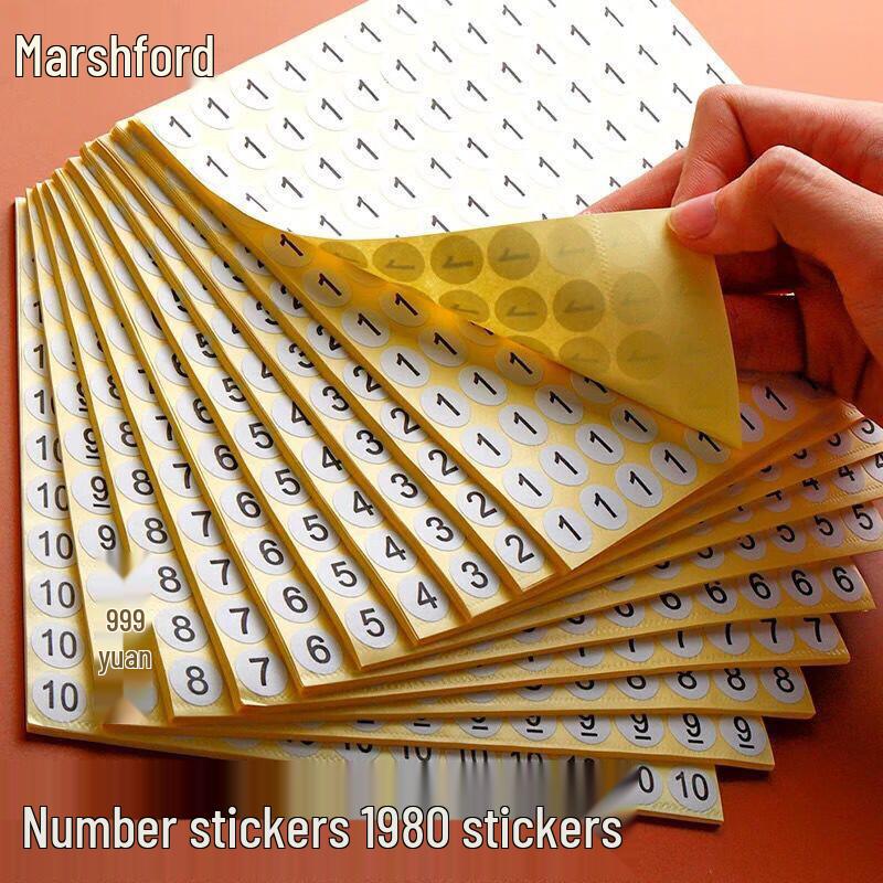 Mashifu Self-Adhesive Round Number Labels
