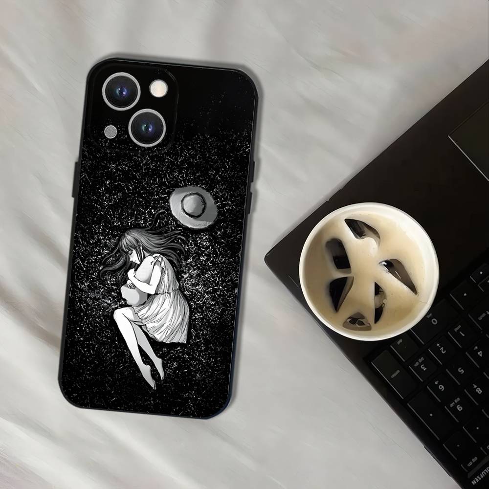 Goodnight Oyasumi Punpun Black Soft Cover Phone Case For iPhone 17,16,15,14,13,12,11,Pro,XS,Max,XR,Plus,E,SE4,Mini