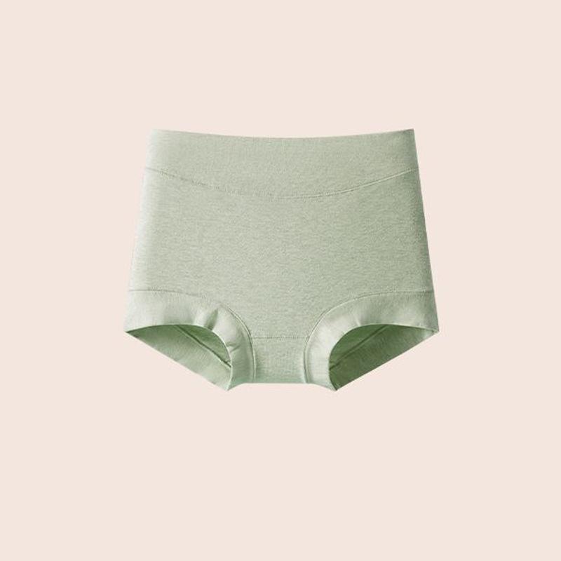 Große Größe Damen Frühling und Herbst Farbe Baumwolle 7A Antibakteriell Bauchstraffend Hüftflachwinkel Hohe Taille Unterwäsche