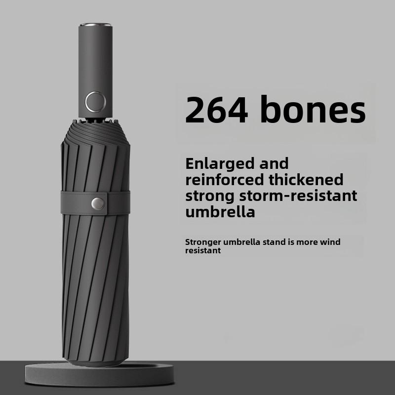 264 Bone Automatic Umbrella For Women'S Weather And Rain Special Folding Plus Size Men'S Storm-Resistant Reinforced Umbrella