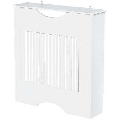 White MDF Radiator Cover with Countertop and Anti-Tip Design, 78x19x82 Cm