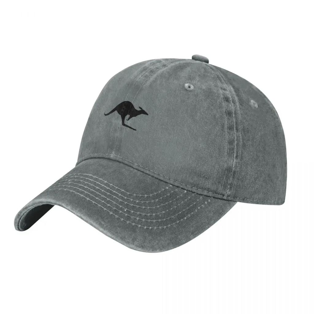 Kangaroo Icon Black Baseball Cap Golf Cap Rave Funny hats hiking hat Womens Beach Outlet Unisexs