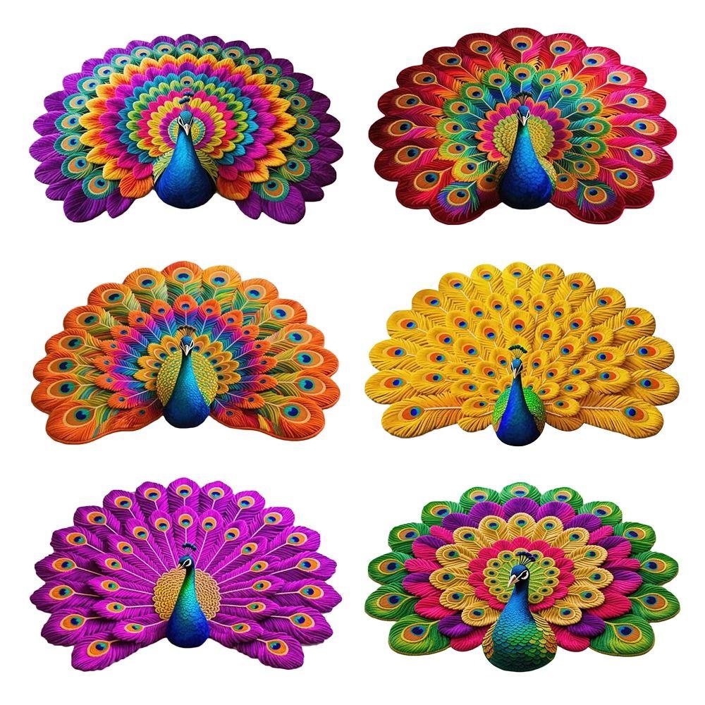 Soft Peacock Carpet Non-slip Door Gasket Portable Blanket  for Living Room Tea Table Bedside