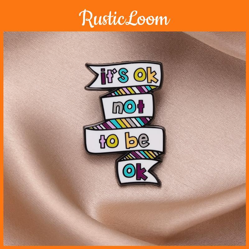 Adorable Cartoon Letter Enamel Pin Unique Charming Minimalist English Series Metal Badge