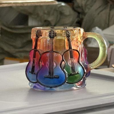 Painted Book Mug Guitar Coffee Cup Crafts Mug Painting Crafts Ornament Reading Themed Bookworm Coffee Cup Creative Gift