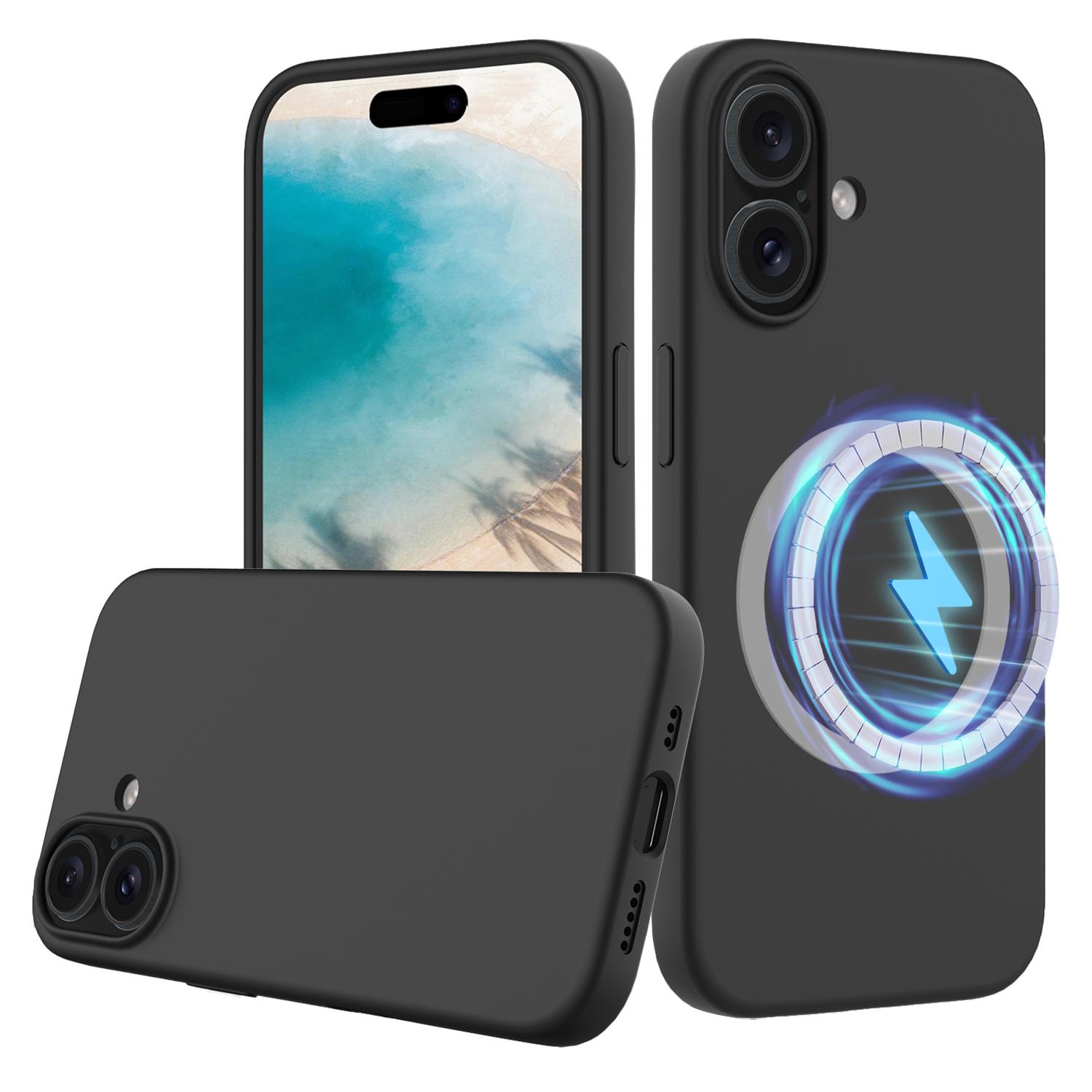 

For iPhone 16 Case Compatible with MagSafe Anti-Drop Liquid Silicone Phone Cover