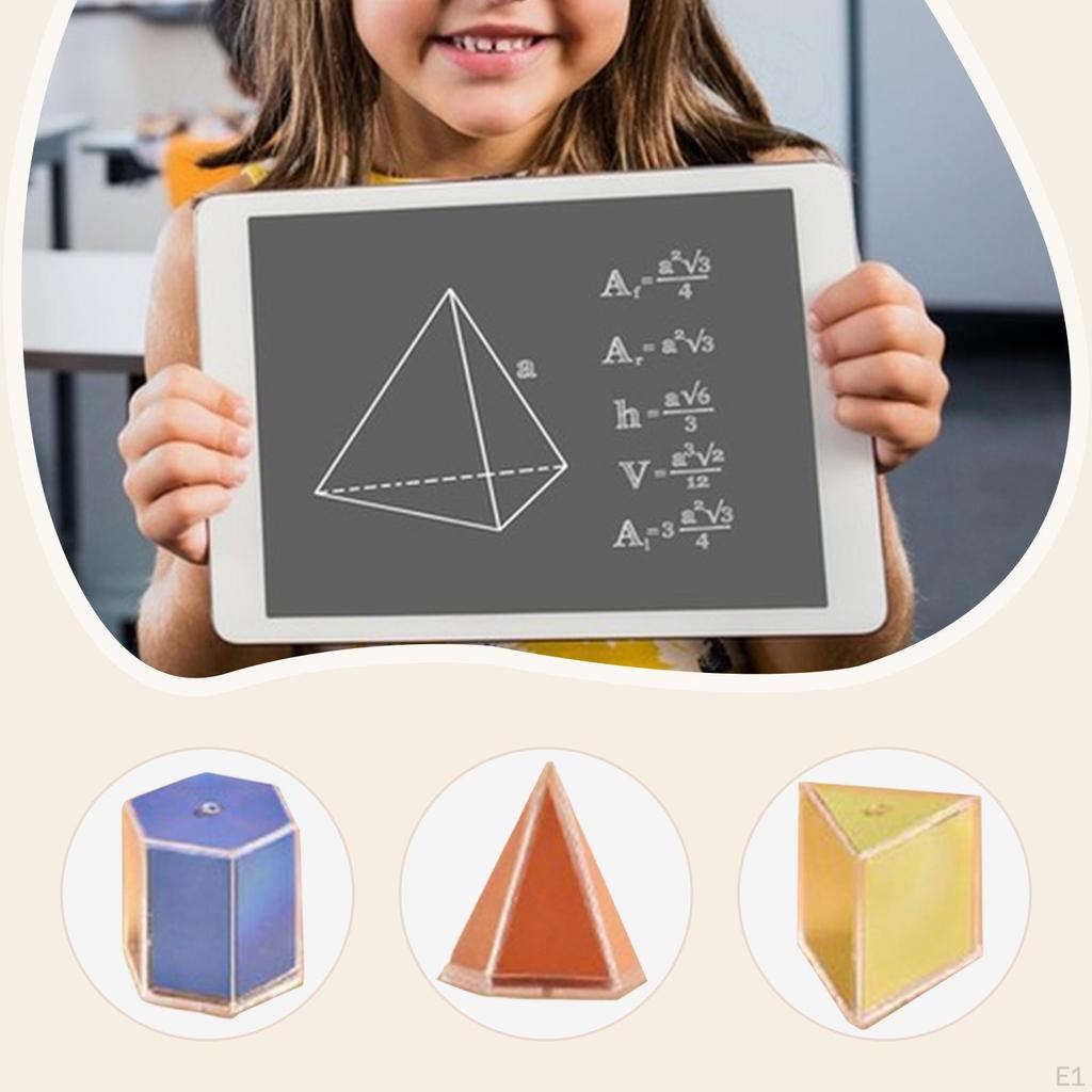 14Pcs 3D Geometric Solids Learning Toys Durability School Supplies Practical Elementary