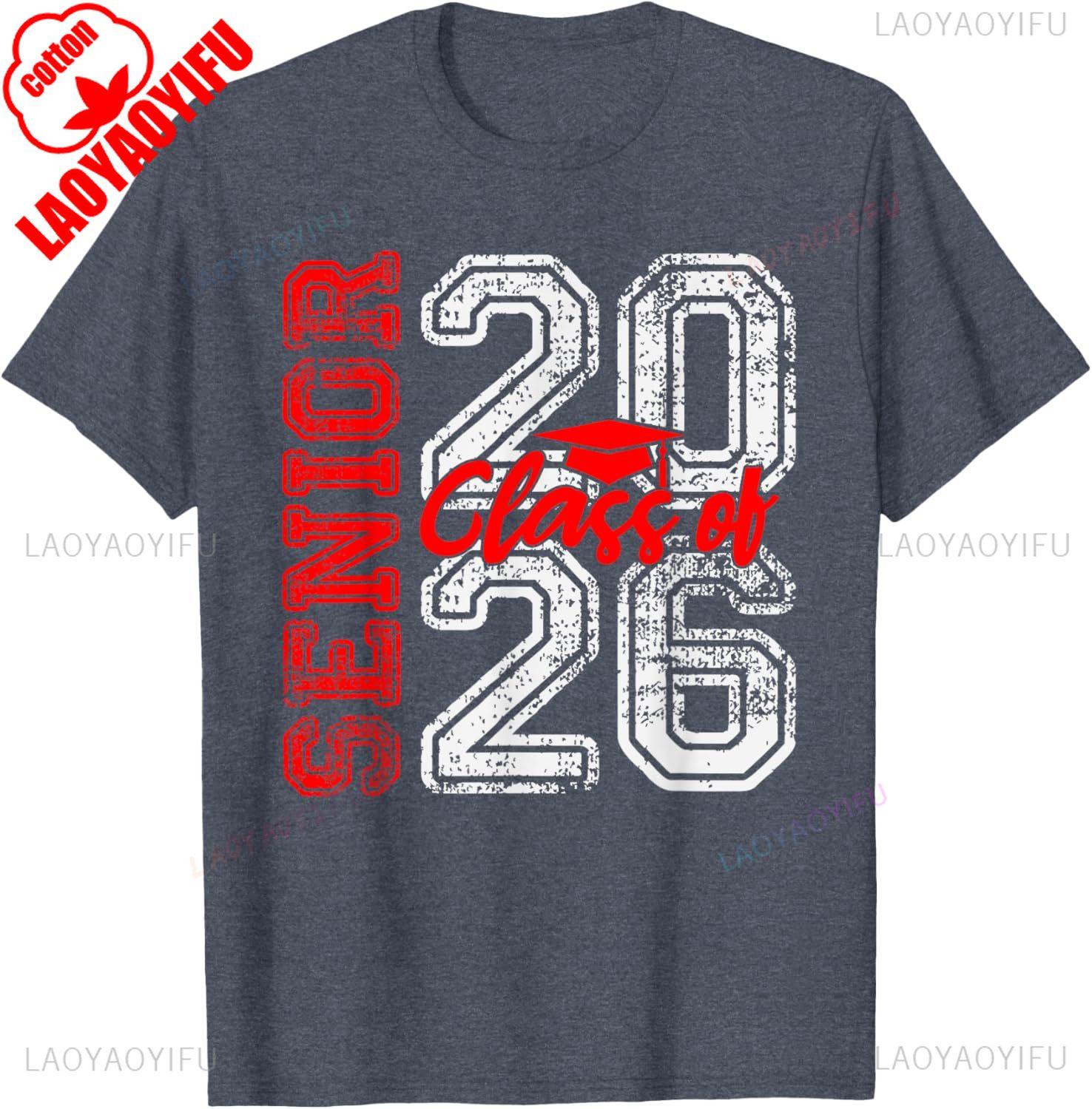 

Senior 2026 Graduate Children Class of 2026 Graduation Unisex Women TShirt Leisure Fashion Number Printed Tshirt Tops Unisex S
