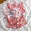 Men's Pink Cartoon Print Cotton Boxer Briefs - Mid-Waist, Breathable and Trendy