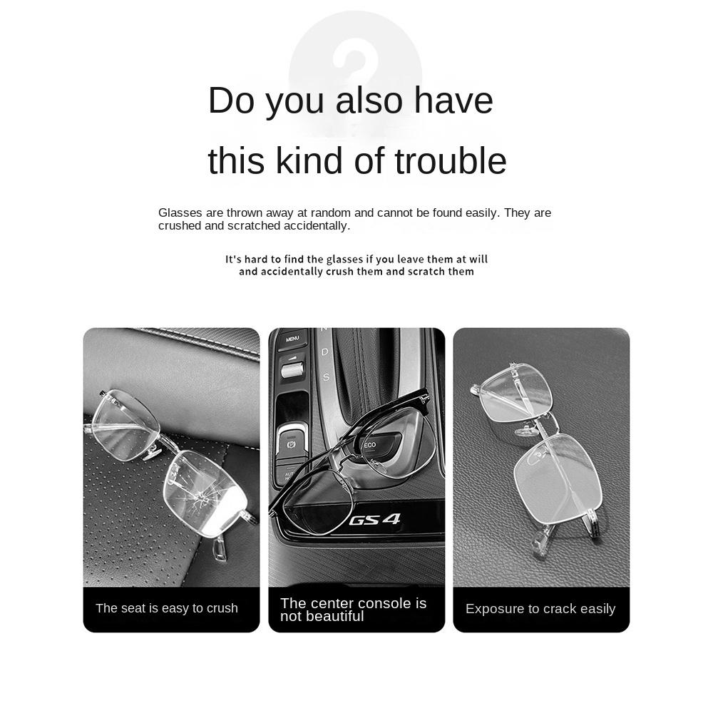 Shock-proof Car Glasses Bag Suede Leather Sunglasses Case Sun Visor Glasses Case  Car  Interior