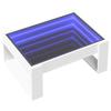 Stolik Kawowy Z Led Infinity, Biały, 70X53X30 Cm