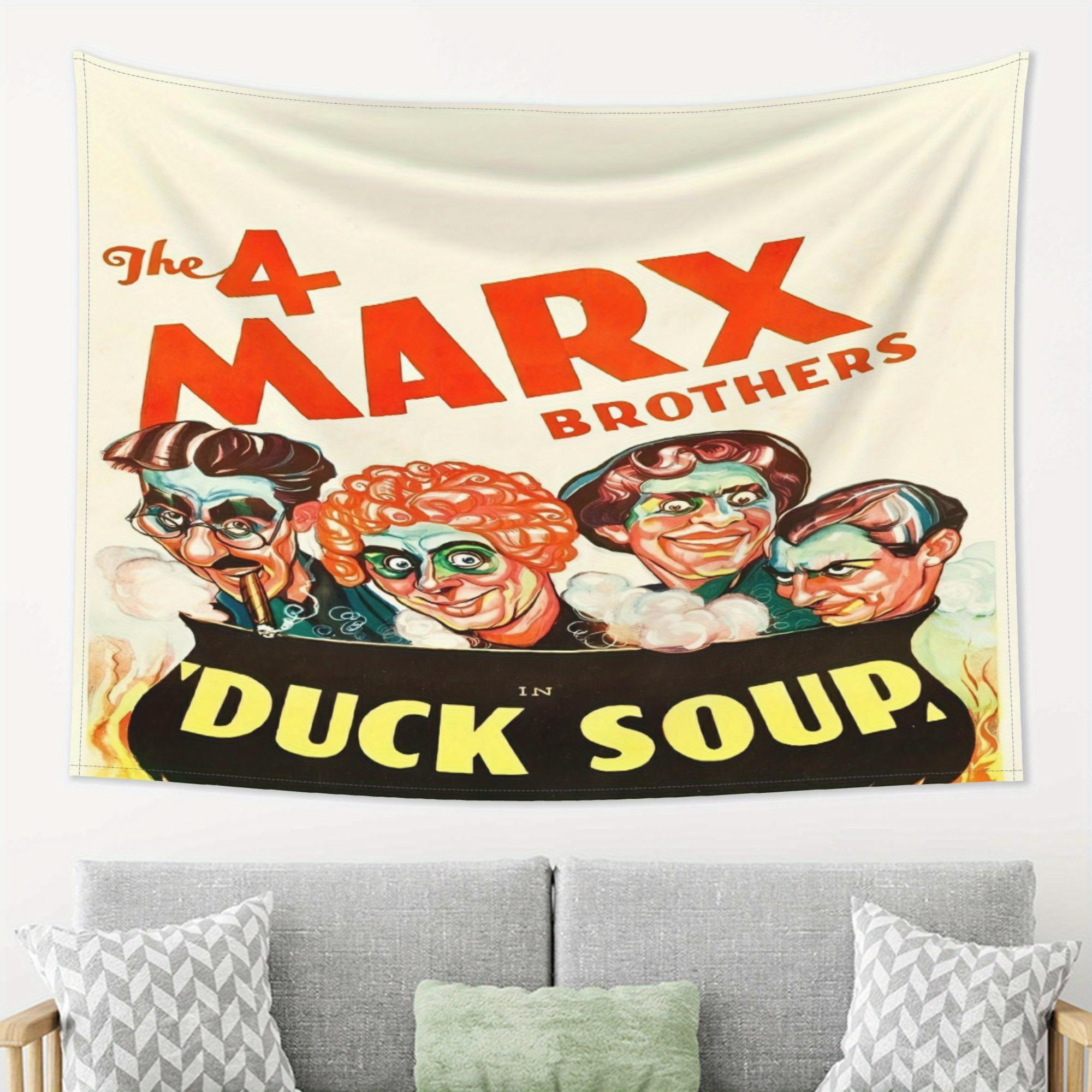 The Marx Brothers VintageStyle Tapestry Duck Soup Retro Wall Hanging with Iconic Characters Perfect Gift for Home Office 74x94cm(29x37in)