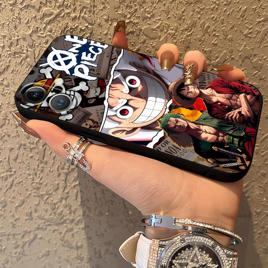 Case for iPhone 15 Plus X XS XR 13 Mini 12 SE 17Air 17 16 Pro Max 11 14 7 8 Funda Phone Cover Anime Luffy Zoro