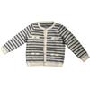 Knitted Sweater Cardigan New Small Fresh Imitation Mink Women's Fashion Design Sense Contrasting Striped Sweater