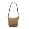 Women Handmade Woven Small Single Shoulder Crossbody Bucket Bag For Daily Beach Use