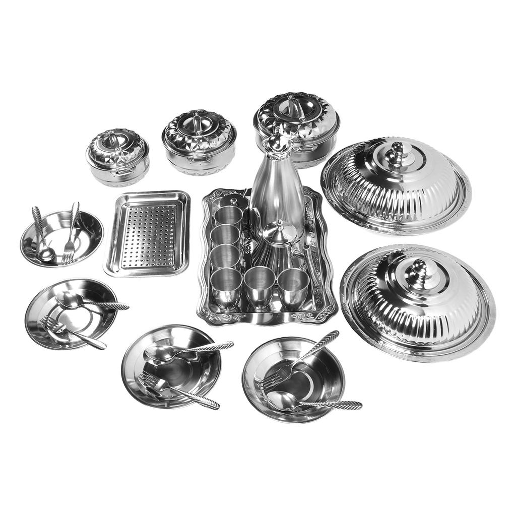 28-teiliges Edelstahl-Kochgeschirr-Set, verdicktes Multifunktions-Küchenkochgeschirr, Töpfe und Pfannen